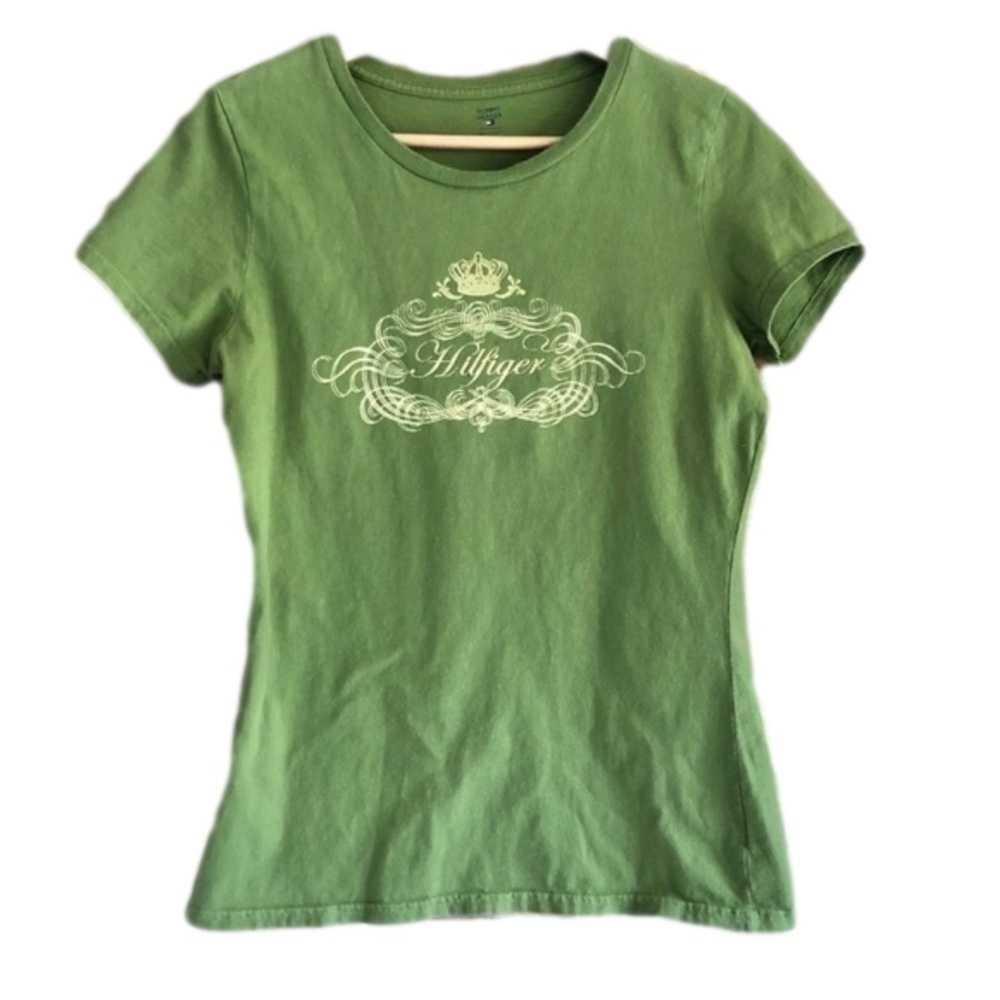 TOMMY Hilfiger scoop neck cap sleeve graphic tee size medium